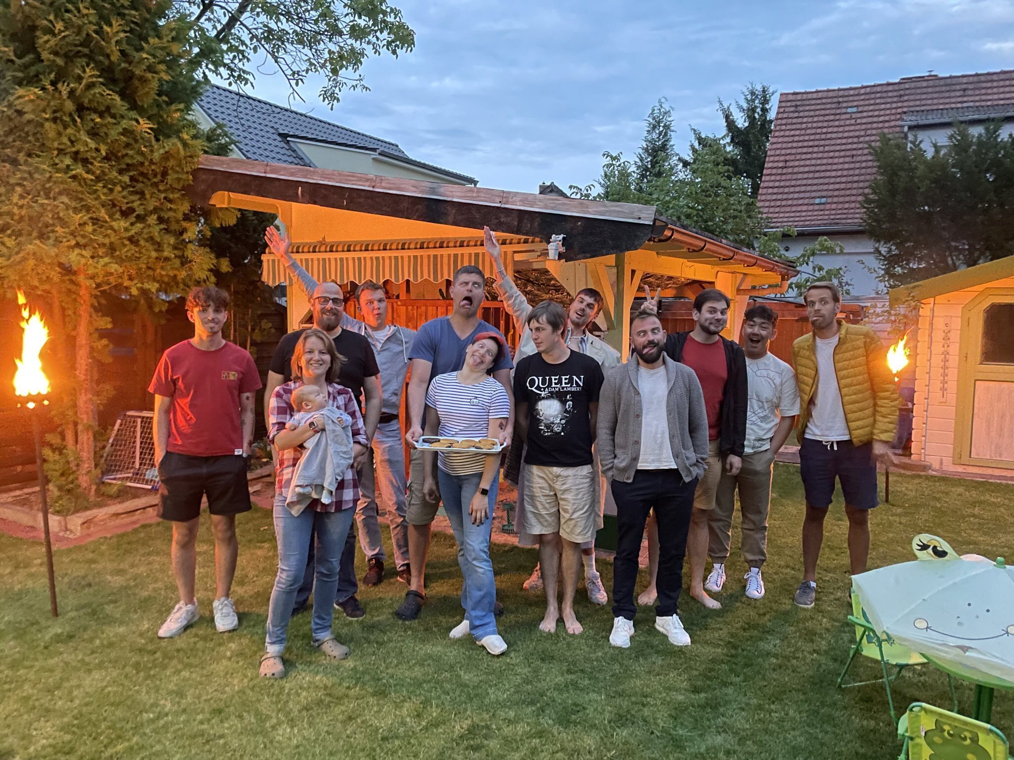 A crazy faces photo with the team.